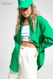 Green Button Up Shirts Fashion Women Cotton Long Sleeve Blouses Korean Office Lady Blouse Summer Basic White Tops
