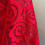 Formal Lace Patch V-Neck Puff Sleeve Midi