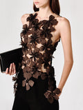 Temperament Vest 2025 Autumn And Winter New High-End Design Three-Dimensional Flowers Beautiful Sleeveless