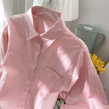 Gentle Wind Loose Soft Milk Powder Folded Chic Small White Shirt Women's Spring Casual