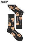 Harajuku Style Men Socks Black White Plaid Dot Cat Pattern Happy Socks New 2023 Hip Hop Combed Cotton