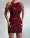 Fashion Hanging Neck Sexy Crystal Bead Bag Hips And Brighten