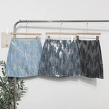 Real Shooting Hot Girl High Waist A Word Lysing Skirt New Flash Short Skirt Anti-Walking Step Bag Hip Skirt