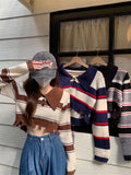 Sweater Women Lazy Wind Autumn New Small Sub-Port Taste High-Waist Short Knitted Long-Sleeved
