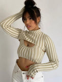 Casual Hollow out High neck Long Sleeve Crop