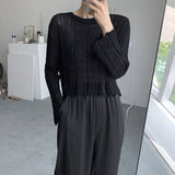 Women Solid Long Sleeve O-neck Loose Elasticity Sweet Korean Style Lazy Chic Gentle Outwear Sweaters Knitted