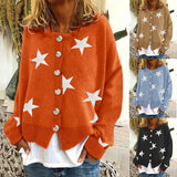 Toloer And Winter New Sweater Women's Cardigan Five-Pointed Star Single Breasted