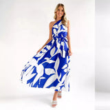 Women's Clothing 2026 Summer Sexy Waist Print Collar Collar Waist Dress Dress