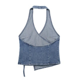 Summer Cowboy Collar Jacket Women's Small Sling Vest-Outfit