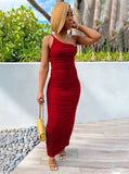 One Shoulder Pleated Long Party
