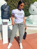Summer Streetwear 2 Two Piece Set Outfits Women Short Sleeve T Shirts Top Baggy Blue Pants Tracksuit Matching Sets