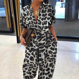 Leopard Print Retro Short-sleeved Button Casual
