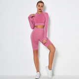 Gym Set Fitness Clothing Sportswear High Waist Women Gym Leggings Tights Padded Push-up Sports Bra 2 Pcs Sports