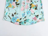 Spring Floral Printed Satin Shirt 2378109330-Outfit