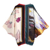 Printed Kimono Style Coat Printed Leisure Cloak Coat In Autumn And Winter 2024-Outfit