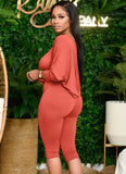 Halloween Pumpkin Off Shoulder Long Sleeve Top And Midi Pants