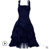 Lolita COS Gothic Slimming Irregular Design Strap Corset Dress