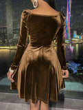 Sexy V Neck Long Sleeve Velvet