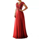 Spring And Summer New Dress Wishv Neck Chiffon Splicing Evening Dress Women's
