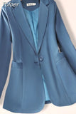 Women Blazer Jacket Fashion Basic Casual Elegant Solid Simple Long Sleeve Work Office Lady All-match Chic Elegant
