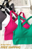 2023 Summer Women Cross Halter Crop Tops Knitted Sexy Camis Tank Top Female Bare Midriff Underwear Tops