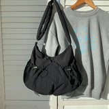 Shirring String Big Shoulder Crossbody Bag-Outfit
