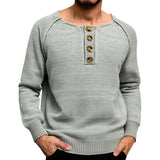 Men's Spring And Autumn Knitted Shirt Solid Long Sleeves Thin Sweater