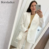 2021 Women Chic Oversized Green Blazer Spring Single Buttons Female Loose Suit Jacket Full Sleeve Outwear Y2K