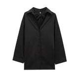 Women's Clothing 2025 Spring New Temperament Fashion Back Folding Loose Long-Sleeved Casual