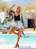Women's New Holiday Beach Burqa Chiffin Print Cardigan Shawl Shawl