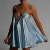 With Deep V-Neck-Loose Sling-Type Loose