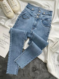 High Waist Women'S Trousers Denim Streetwear Jean Vintage Girls Jeans Woman Pants Pencil Slim Stretch Femme Pantalon