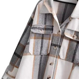 Style Pocket Plaid Blouse Shirt Jacket In Autumn-Outfit