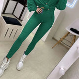 V-neck Loose Harajuku Gray Pullover Women Long-sleeved Shirt And Turtleneck Tank Top 2 Pieces Set Sexy Knitted