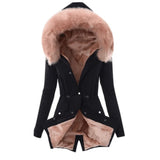 and winter new products cotton hooded slim warm zipper jacket