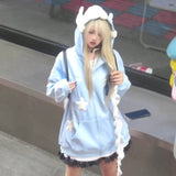 Sweatshirts Women 2023 Ropa Mujer Angel Wings Hooded Zipper Y2k Tops Casual Fashion Japanese Y2k Hoodie Clothes for Teens-Outfit