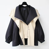 Collect Waist Long Trench Coat 2024 Korean Version Of The New High Class Women's Spring And Autumn Casual Popular Tooling Coat-Outfit