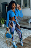 Knotted Crop Top and Print Legging