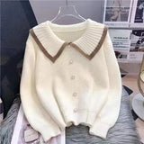 New Online Celebrity Popular Doll Collar Sweater Thickened In Autumn And Winter, Loose Temperament, Small Fragrant Wind Bottomed Blouse-Outfit