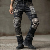 Women's Jeans Women's Trousers Color Flowers 3D Three-Dimensional Printed