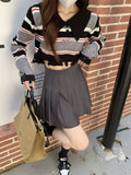 Sweater Women Lazy Wind Autumn New Small Sub-Port Taste High-Waist Short Knitted Long-Sleeved