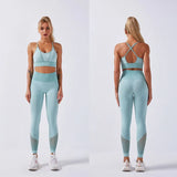 2 Piece Set Workout Clothes for Women Sports Bra and Leggings Set Sports Wear Women Gym Clothing Athletic Fitness