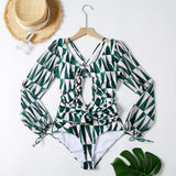 Sleeve Swimwear Women 2021 New Printed One Piece Swimsuit Female Plus Size Swimwear Monokini Bathing Suit Summer Beach