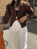 Color V-Neck Long Sleeve Open Shirt 2025 Spring And Autumn Temperament V Collar A Buckle Long Sleeve Waist
