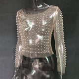 Spring And Summer Ins Explosion Super Fairy Sexy Perspective Lace Jersey Inside And Outside Wearing Mesh Top