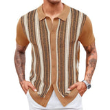 Men's Men's Casual Striped Jacket T-Shirt Short-Sleeved Knitwear POLO Shirt