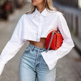 Casual White Top Lady 2025 New French High-End Long-Sleeved Short-Sleeved Women's
