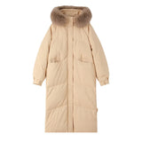 Down Cotton-Padded Jacket Female Long Over The Knee In 2024 New Winter Hot Style Thick Students Bread Clothes Cotton-Padded Jacket-Outfit