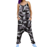 Summer Women's Sleeveless Camouflage Casual Beach Holiday Jumpsuits O-neck Home Streetwear Rompers Plus Size