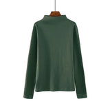 Half Turtleneck Long Sleeve T Shirt Women 2020 Spring Harajuku Solid Bottoming Pullovers 7 Colors Fashion Thin